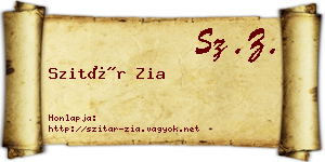 Szitár Zia névjegykártya